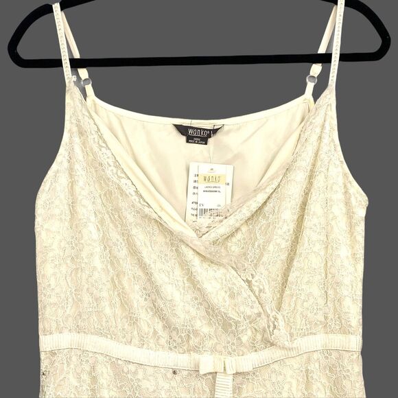 Lace Prom Party Dress S/M White Midi Rhinestone Bead Fairy Western Babydoll NWT - Picture 4 of 12